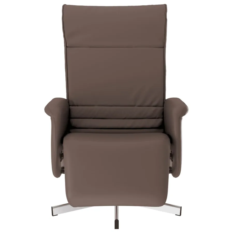 Fauteuil inclinable avec repose-pieds marron similicuir - 3
