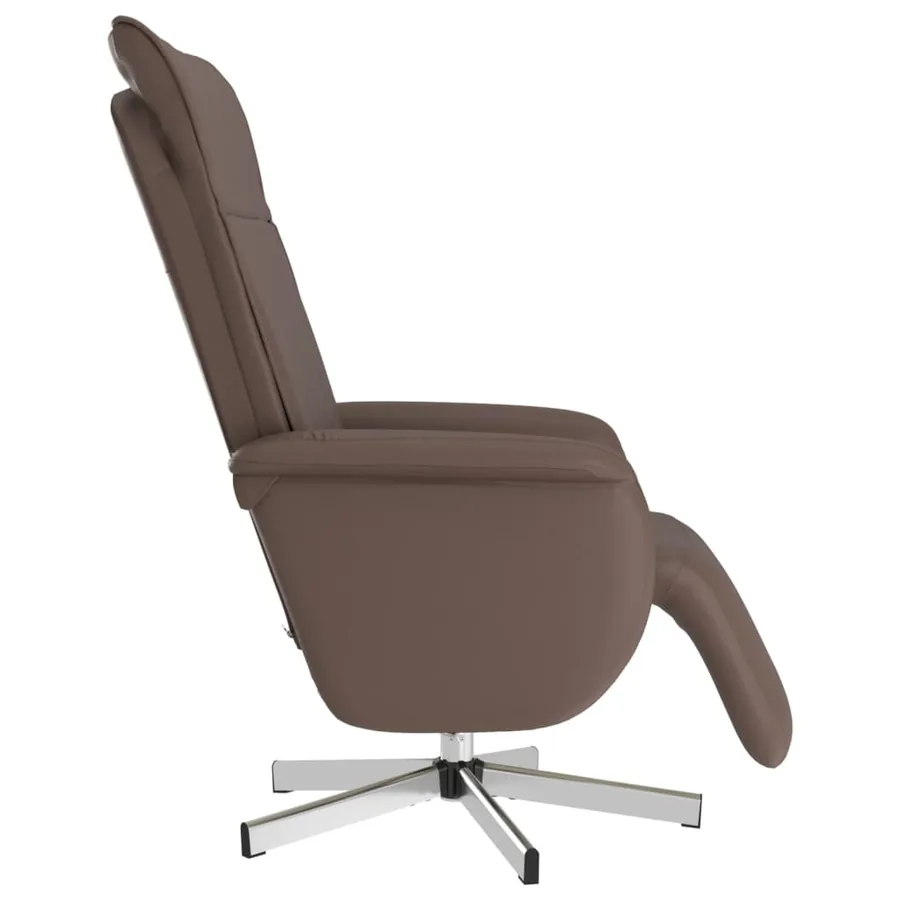 Fauteuil inclinable avec repose-pieds marron similicuir - 4
