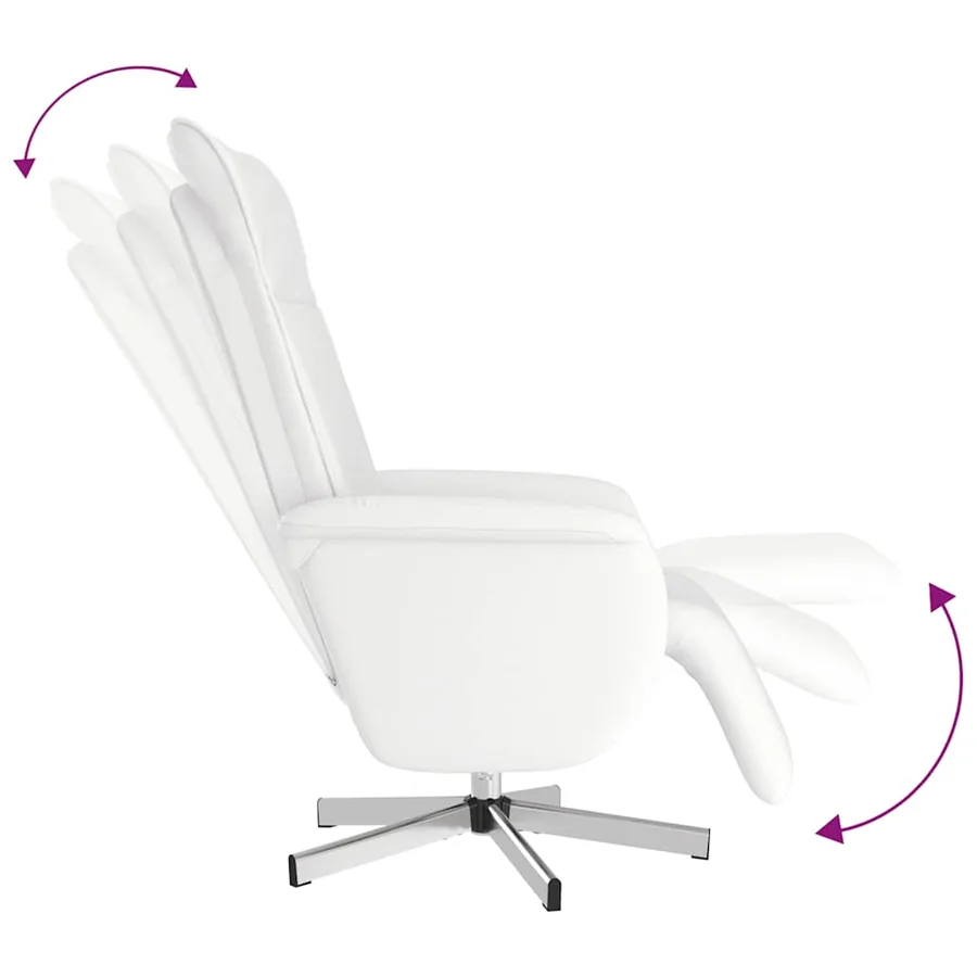 Fauteuil inclinable de massage repose-pieds blanc similicuir - 7