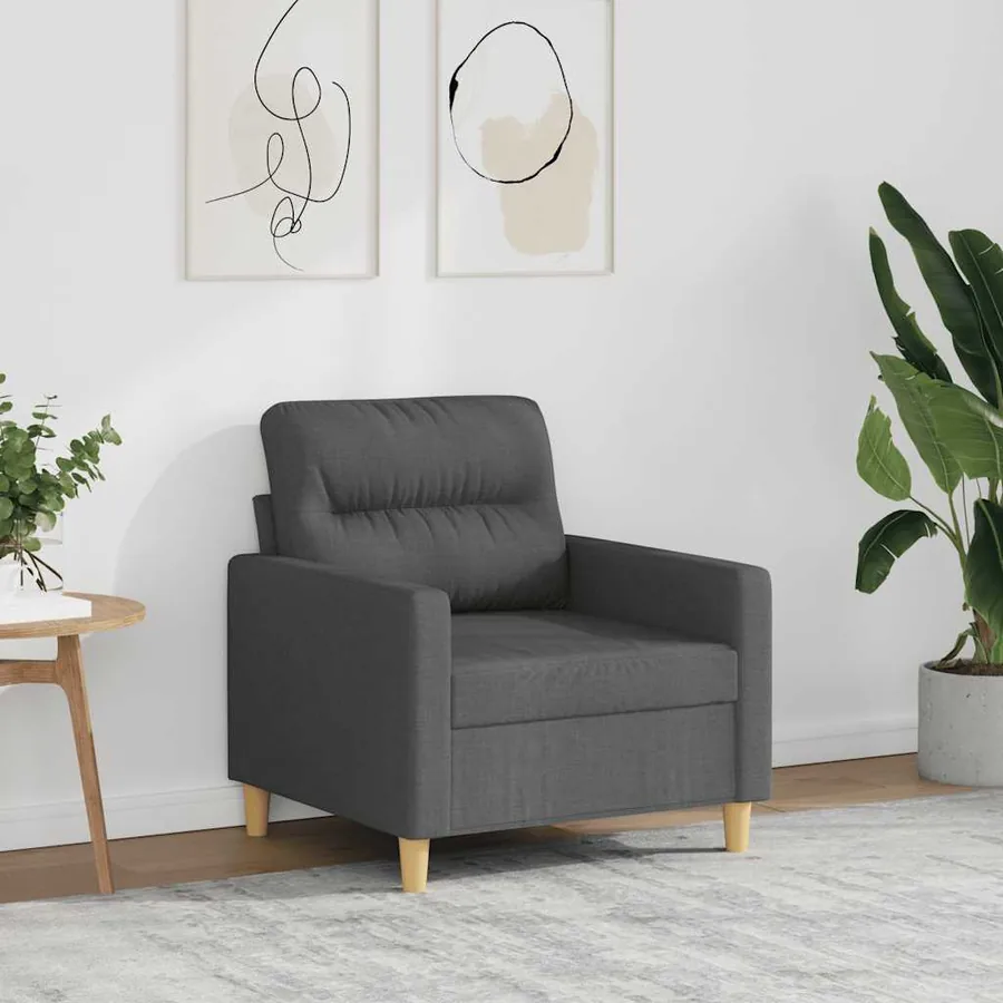 Fauteuil Gris foncé 60 cm Tissu