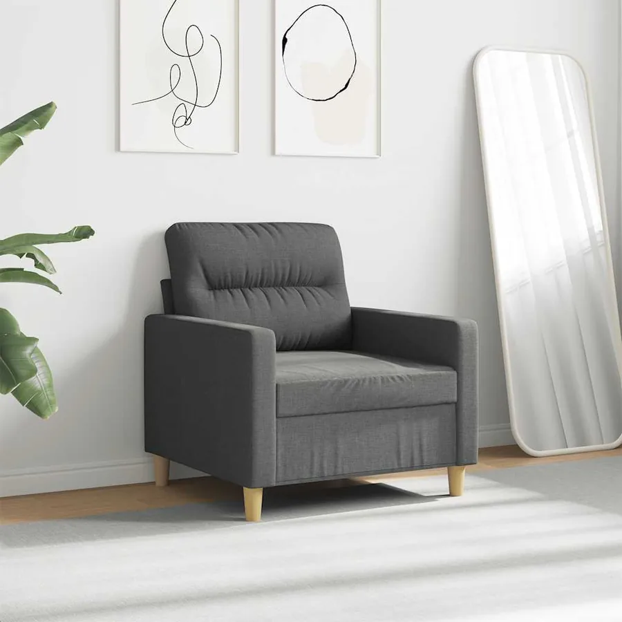 Fauteuil Gris foncé 60 cm Tissu - 3