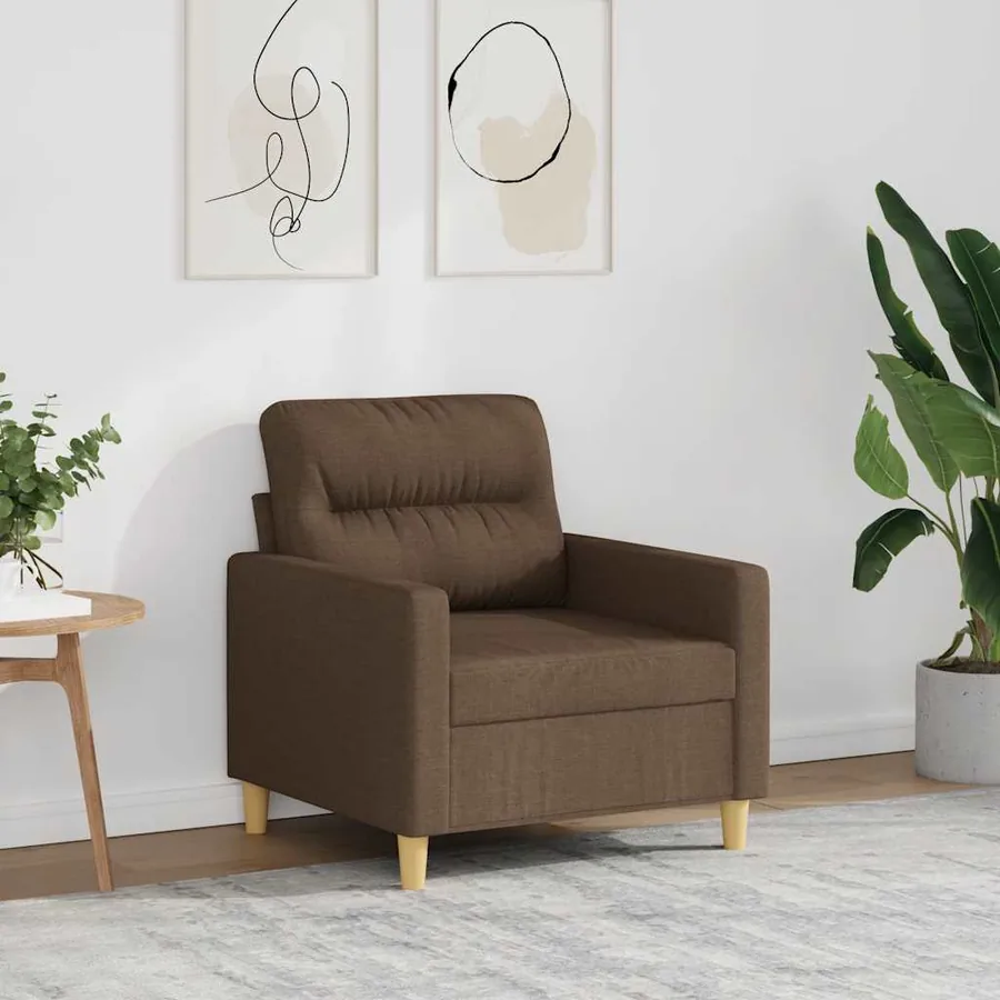 Fauteuil Marron 60 cm Tissu
