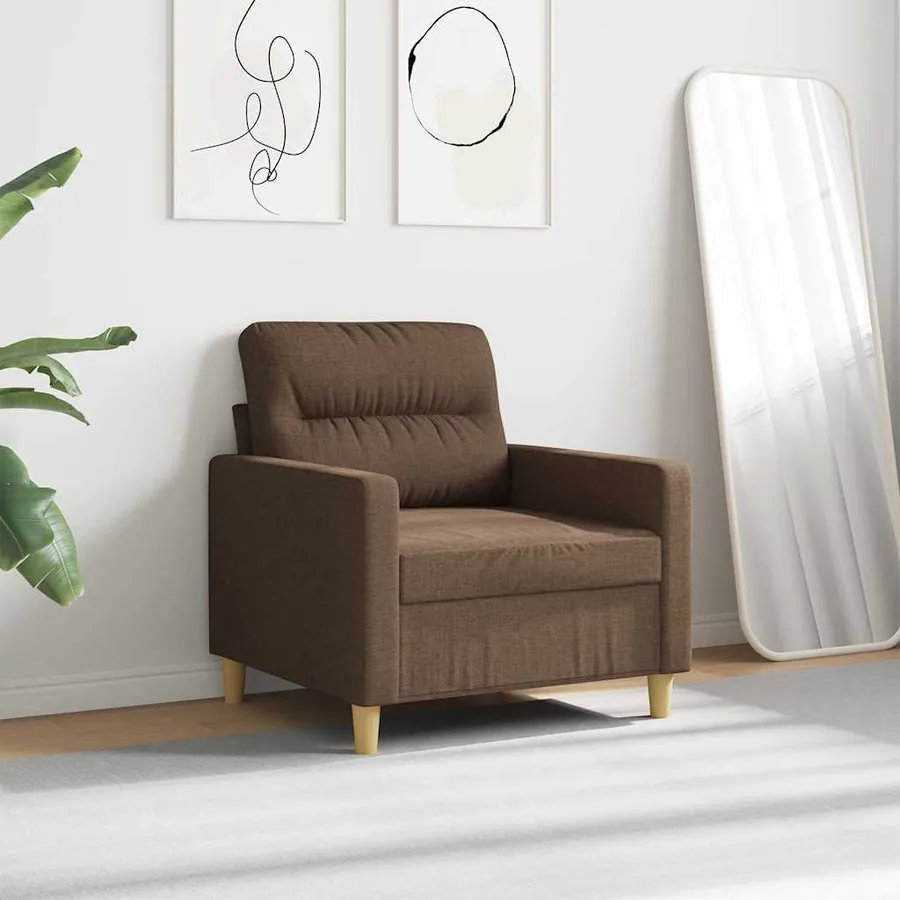 Fauteuil Marron 60 cm Tissu - 3