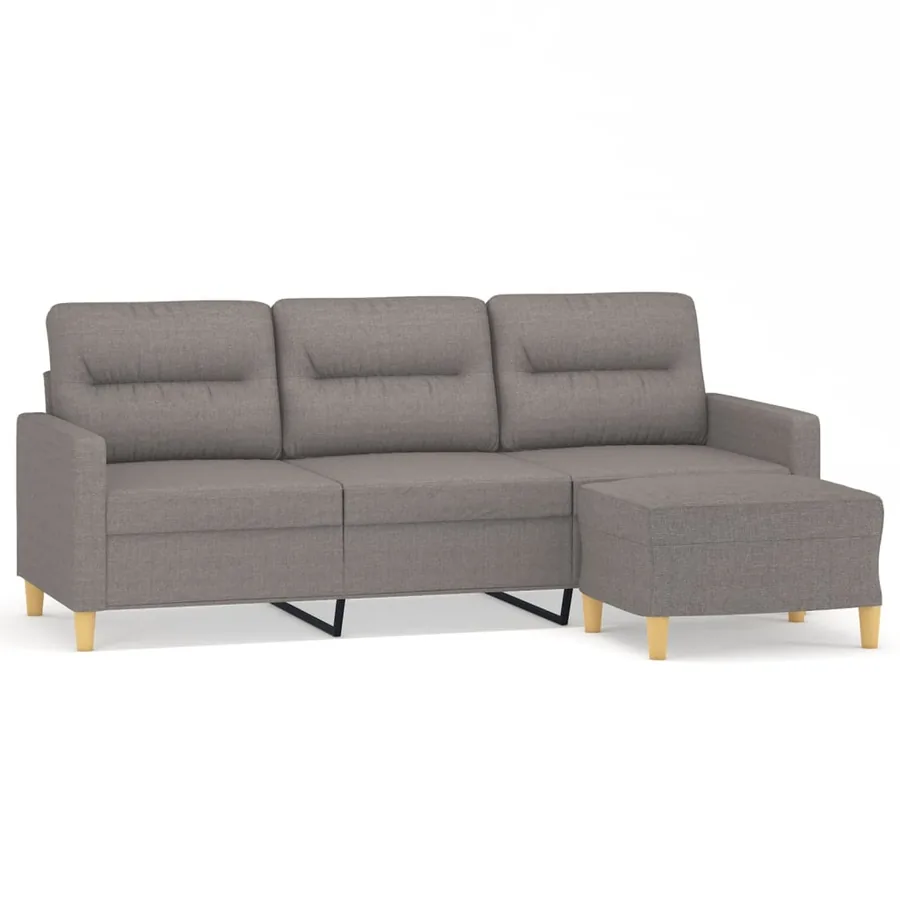 Canapé à 3 places avec repose-pieds Taupe 180 cm Tissu - 2