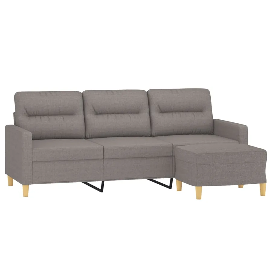 Canapé à 3 places avec repose-pieds Taupe 180 cm Tissu - 3