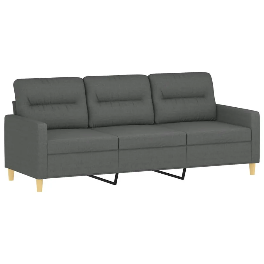 Ensemble de canapés 4 pcs avec coussins Gris foncé Tissu - 5