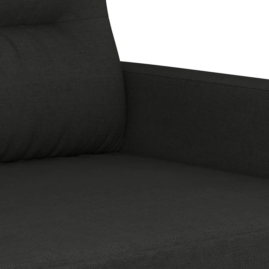 Ensemble de canapés 4 pcs avec coussins noir tissu - 7