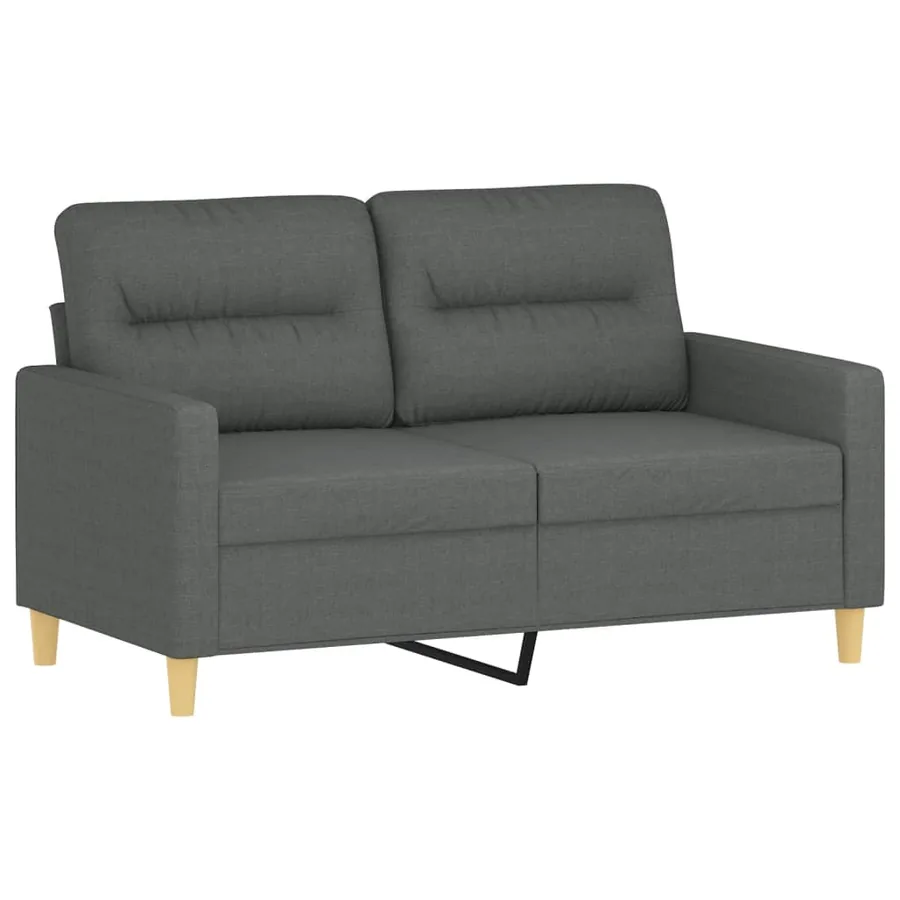 Ensemble de canapés 2 pcs avec coussins Gris foncé Tissu - 3