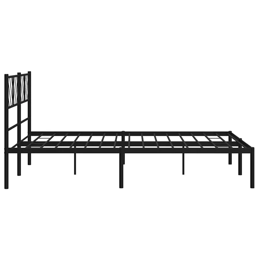 Cadre de lit métal sans matelas avec tête de lit noir 150x200cm - 7