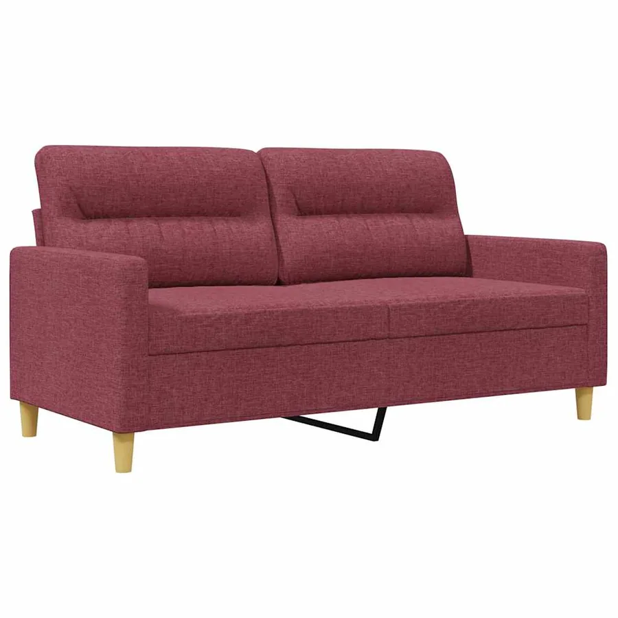 Canapé à 2 places Rouge bordeaux 140 cm Tissu - 2