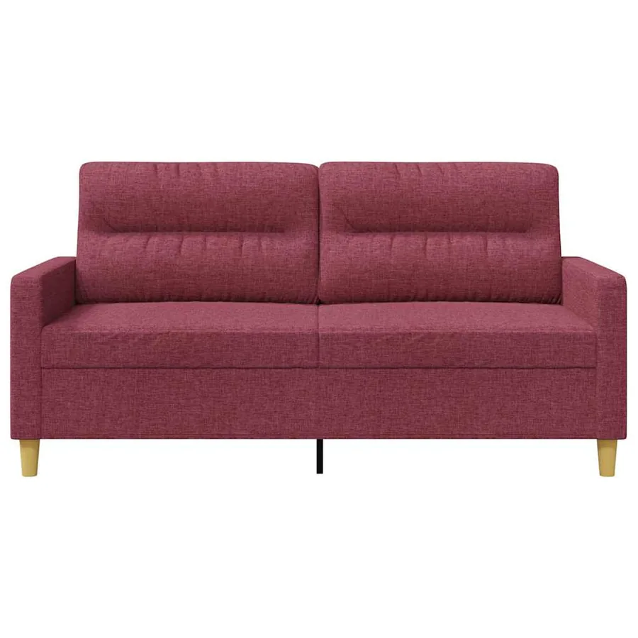 Canapé à 2 places Rouge bordeaux 140 cm Tissu - 4