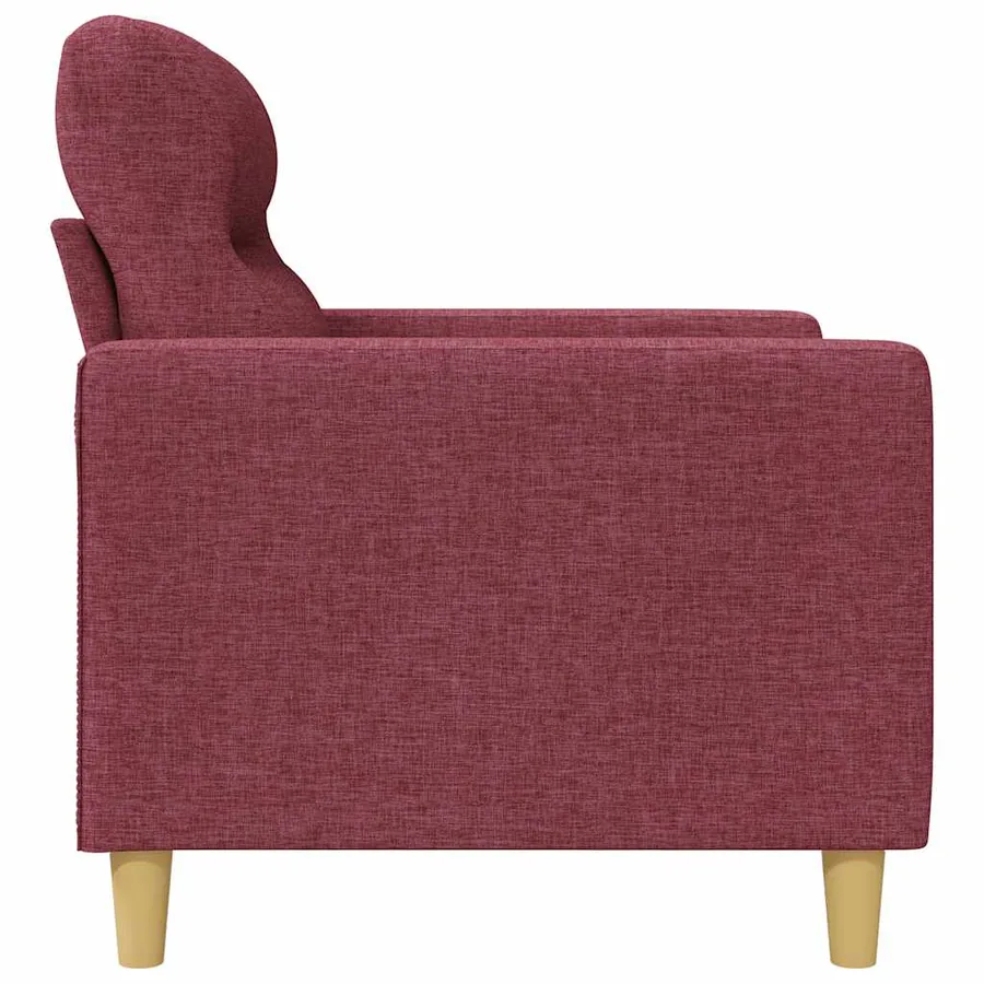 Canapé à 2 places Rouge bordeaux 140 cm Tissu - 5