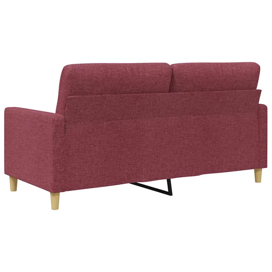 Canapé à 2 places Rouge bordeaux 140 cm Tissu - 6