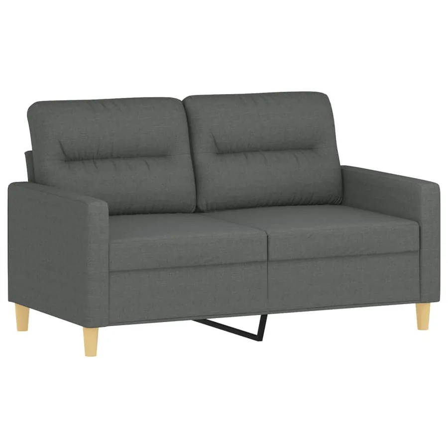 Ensemble de canapés 2 pcs coussins gris foncé tissu - 3