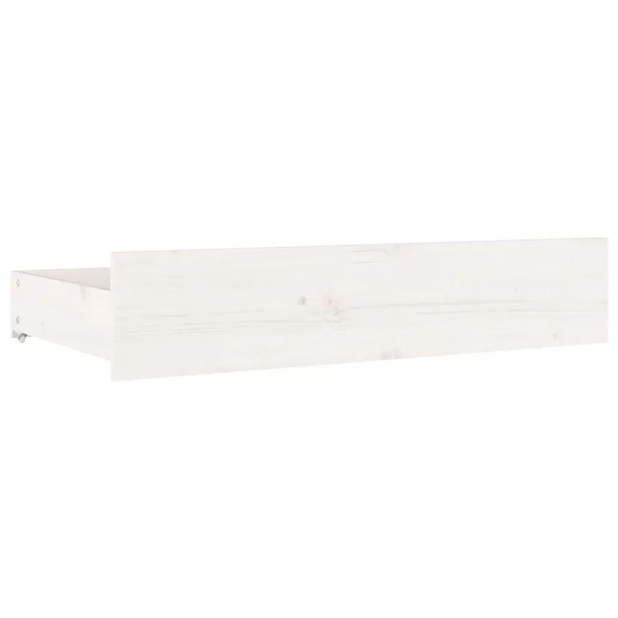 Tiroirs de lit 4 pcs Blanc Bois de pin massif - 3