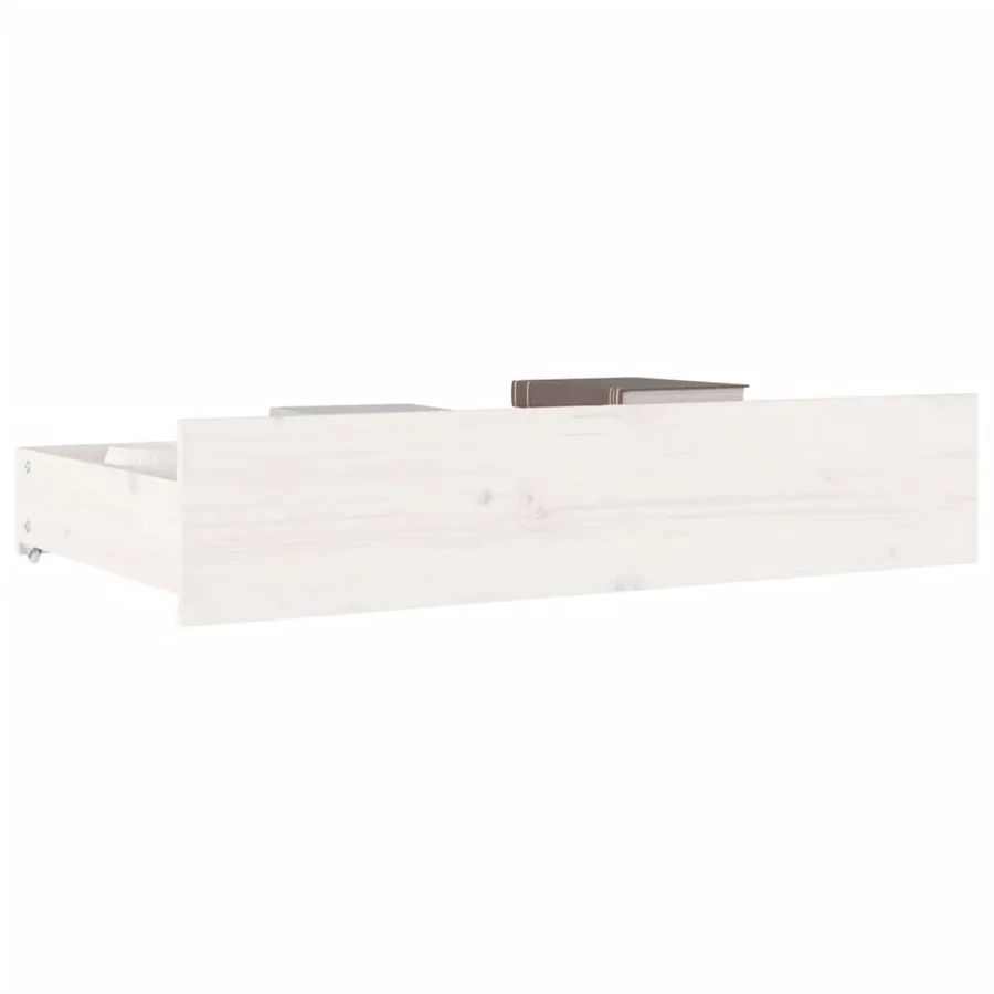 Tiroirs de lit 4 pcs Blanc Bois de pin massif - 6