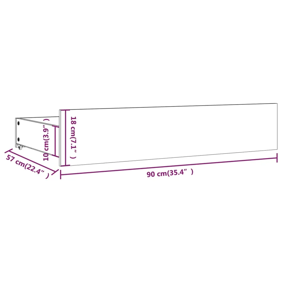 Tiroirs de lit 4 pcs Blanc Bois de pin massif - 8
