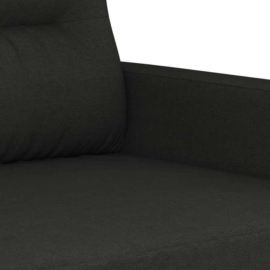 Ensemble de canapés 2 pcs avec coussins noir tissu - 5