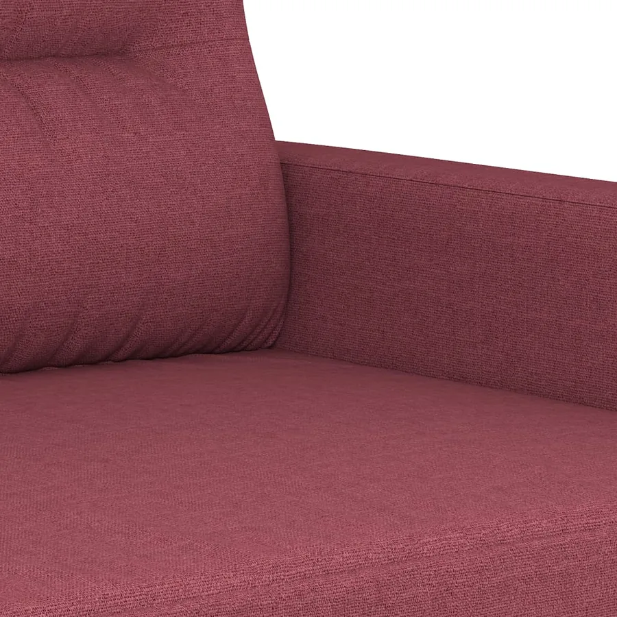Ensemble de canapés 3 pcs avec coussins rouge bordeaux tissu - 6