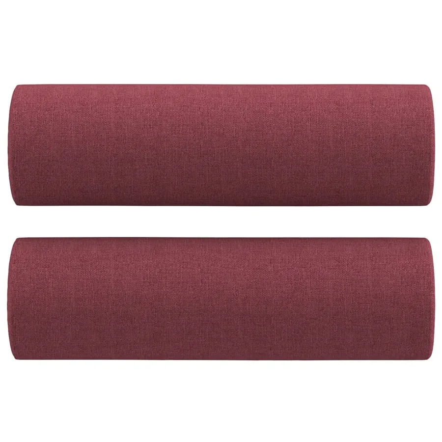 Ensemble de canapés 3 pcs avec coussins rouge bordeaux tissu - 8