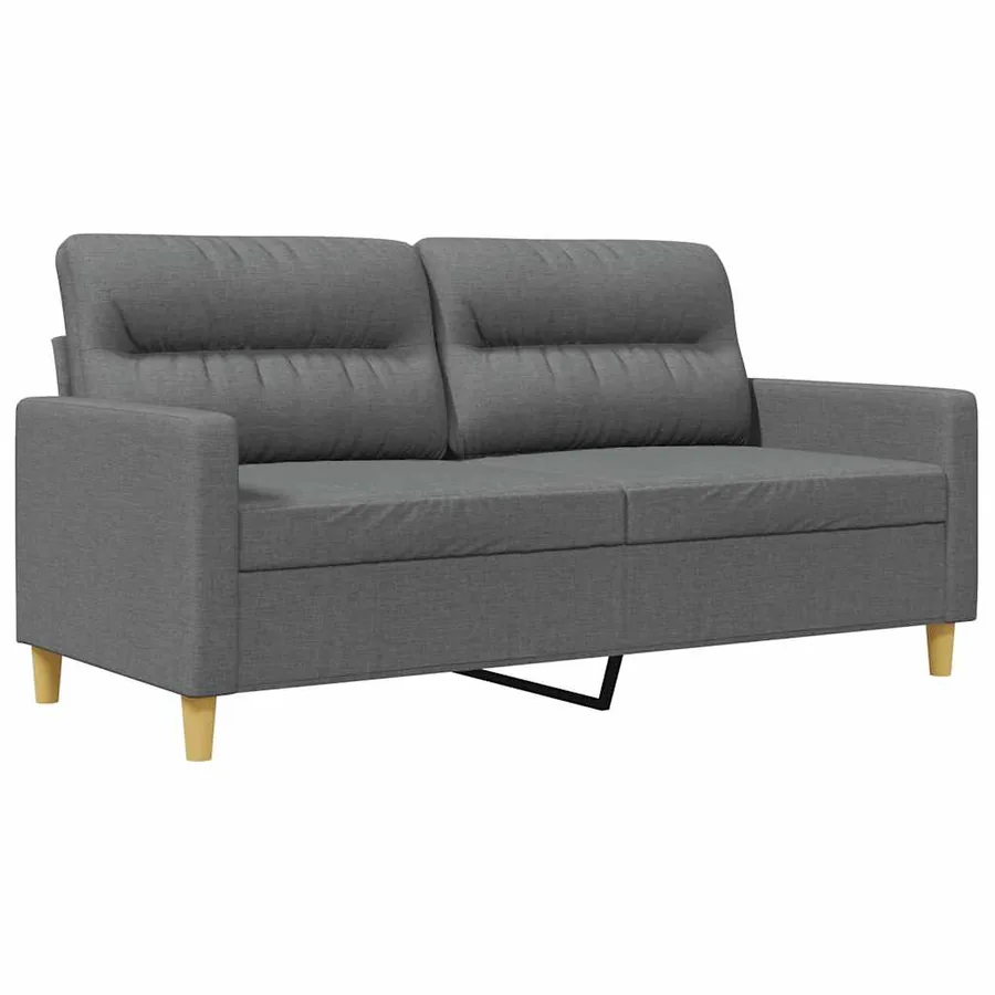 Canapé à 2 places Gris foncé 140 cm Tissu - 2