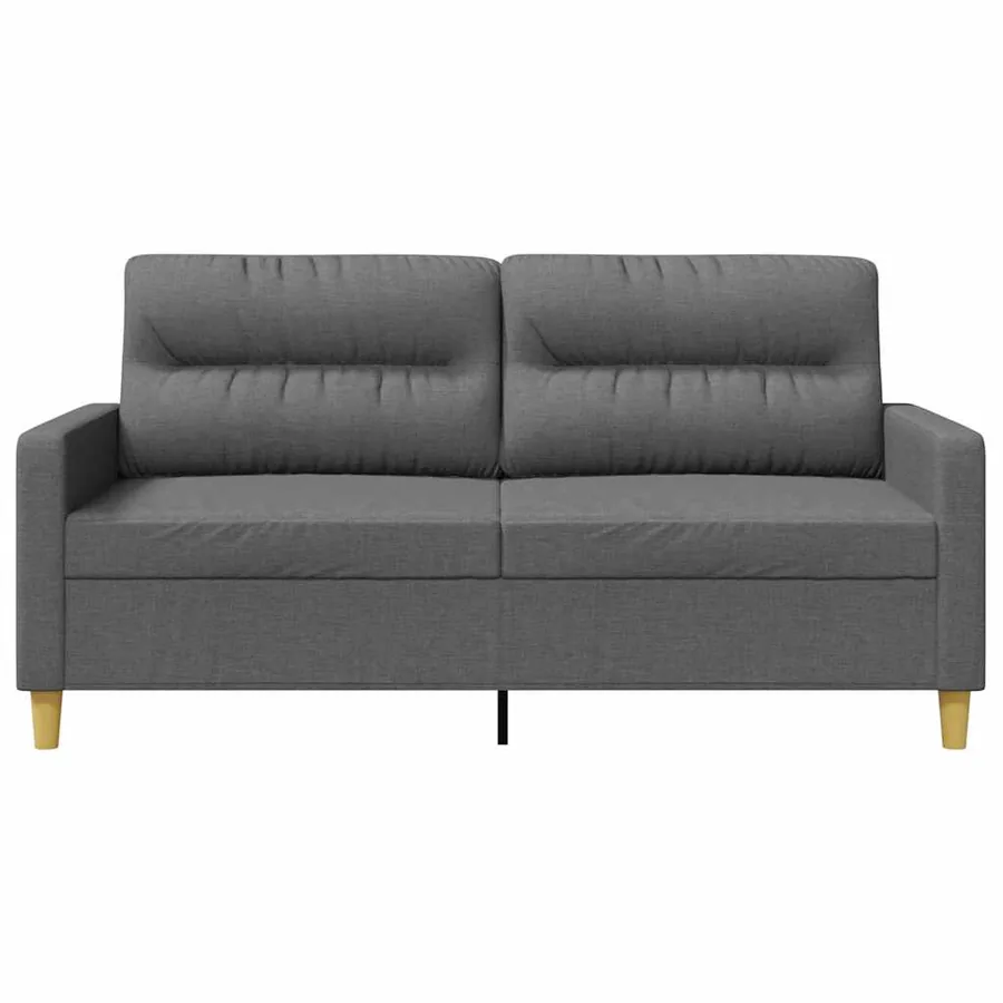 Canapé à 2 places Gris foncé 140 cm Tissu - 4