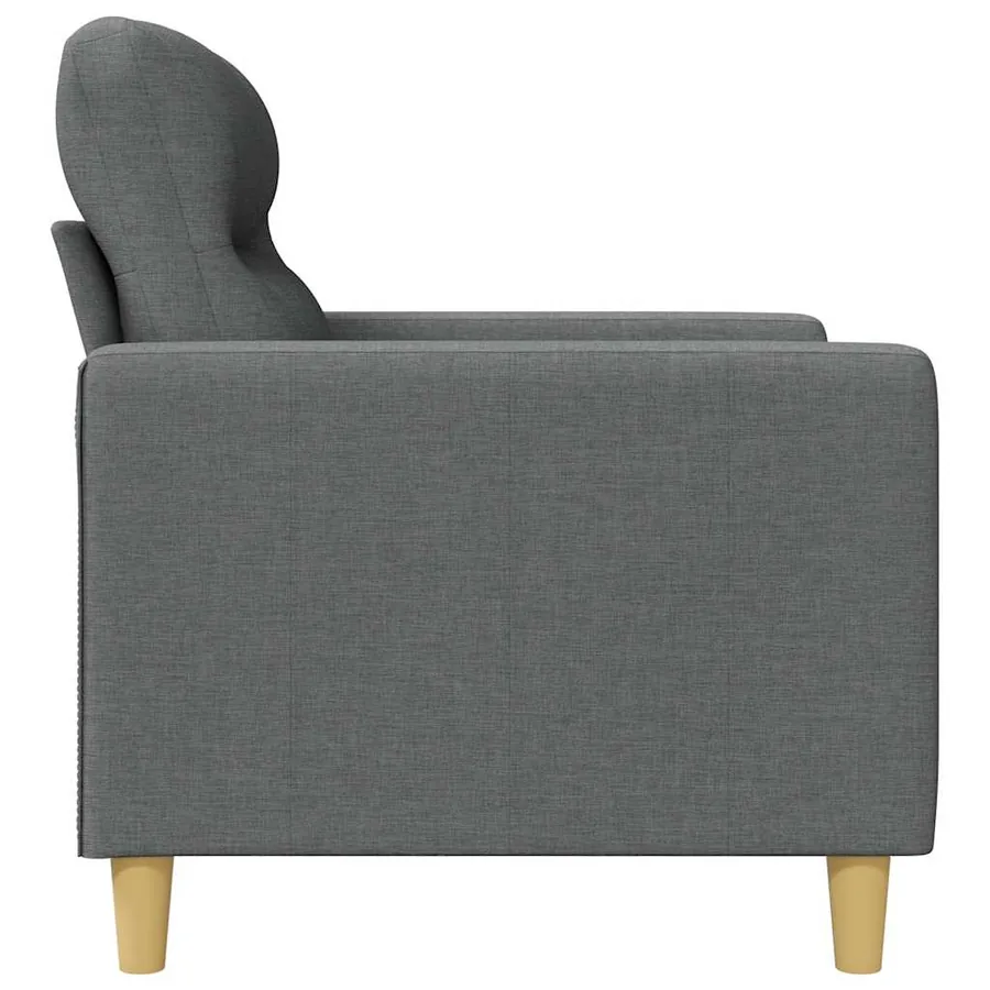 Canapé à 2 places Gris foncé 140 cm Tissu - 5