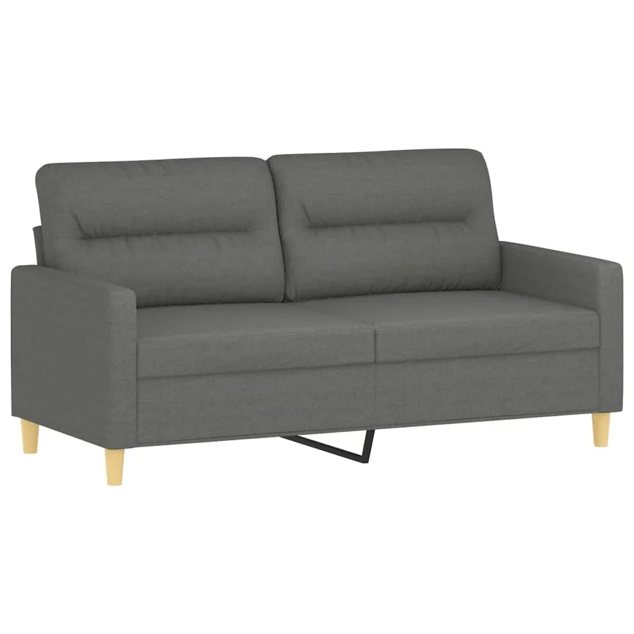 Ensemble de canapés 2 pcs coussins gris foncé tissu - 4
