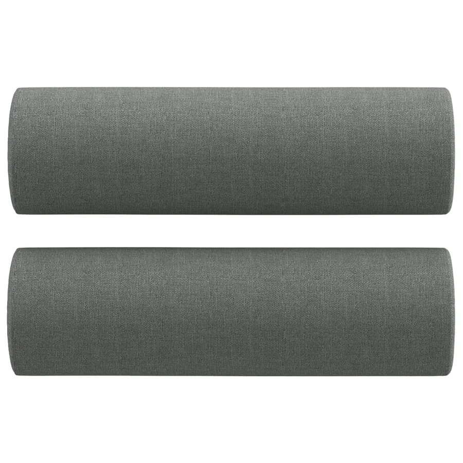 Ensemble de canapés 2 pcs coussins gris foncé tissu - 6