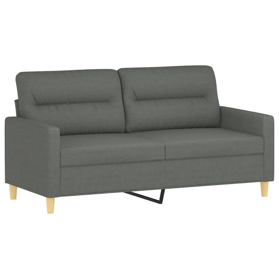 Ensemble de canapés 3 pcs coussins gris foncé tissu - 4
