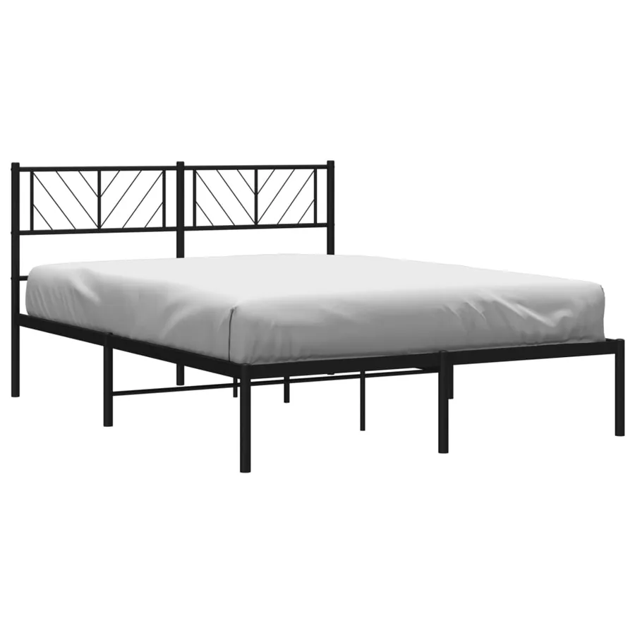 Cadre de lit métal sans matelas avec tête de lit noir 120x190cm - 3