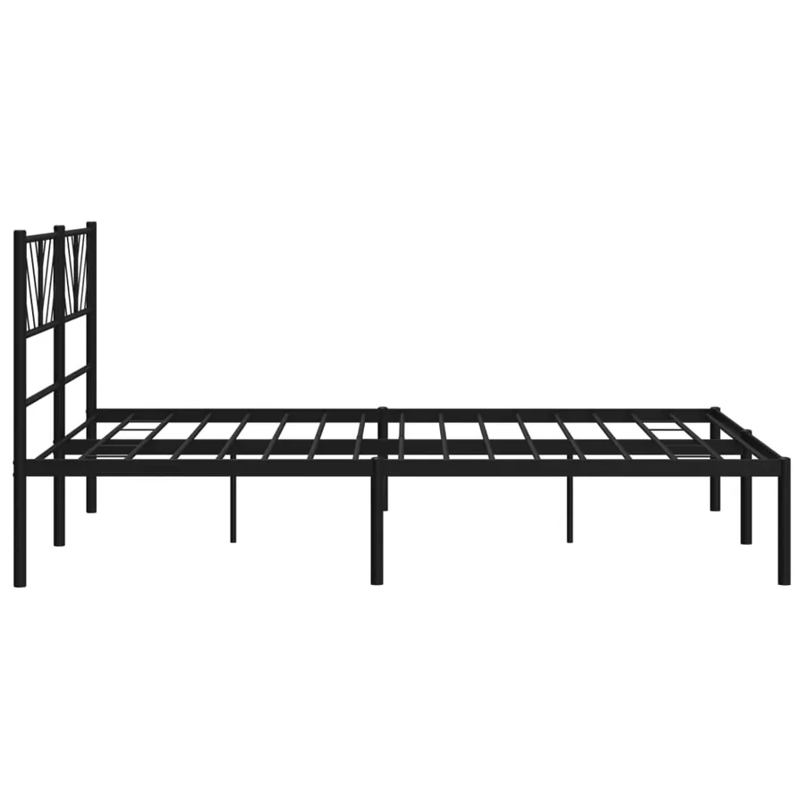Cadre de lit métal sans matelas avec tête de lit noir 120x190cm - 6
