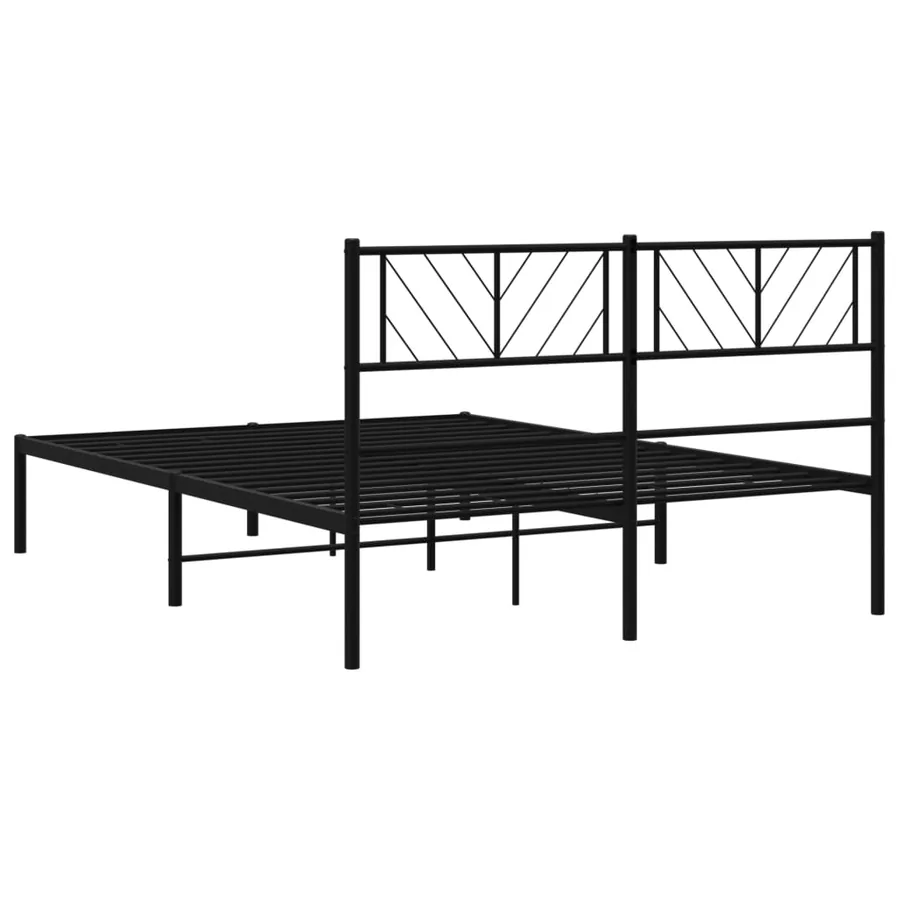 Cadre de lit métal sans matelas avec tête de lit noir 120x190cm - 7