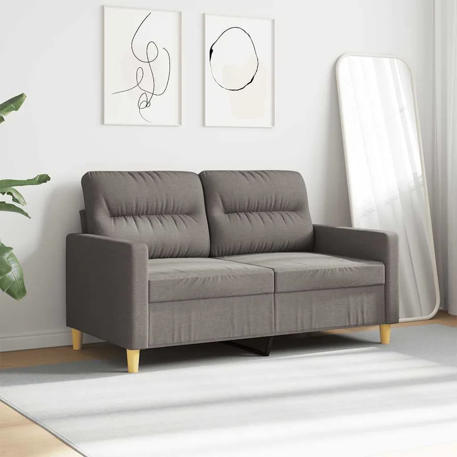 Canapé à 2 places Taupe 120 cm Tissu - 3