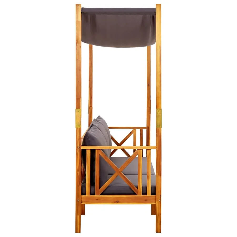 Banc de jardin avec auvent Bois d'acacia solide - 3