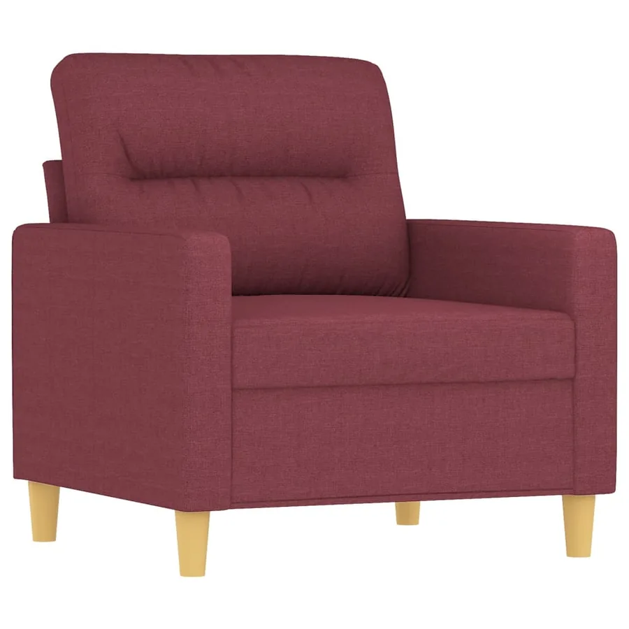 Ensemble de canapés 4 pcs avec coussins rouge bordeaux tissu - 3