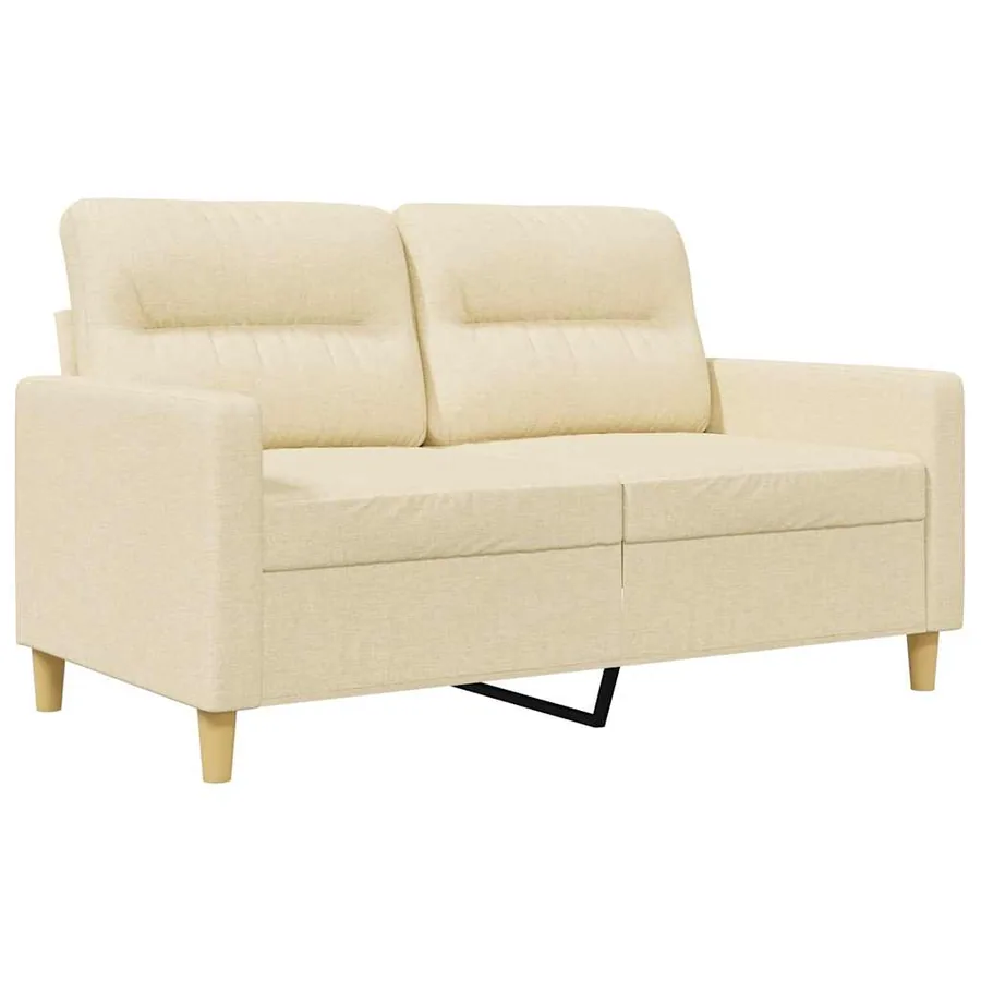 Canapé à 2 places Crème 120 cm Tissu - 2