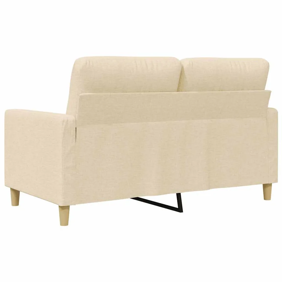 Canapé à 2 places Crème 120 cm Tissu - 6