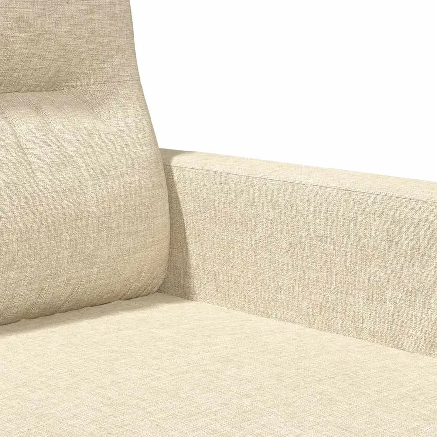 Canapé à 2 places Crème 120 cm Tissu - 7