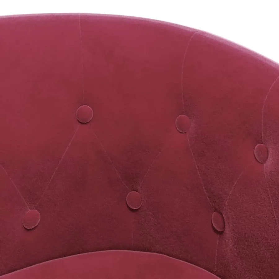 Fauteuil avec repose-pied rouge bordeaux velours - 6