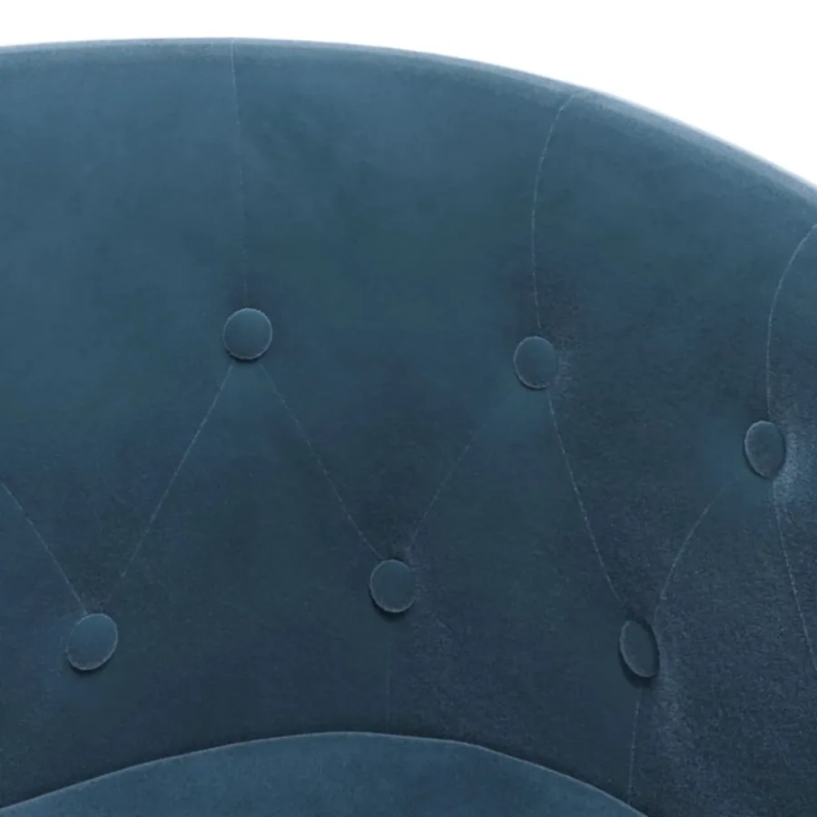 Fauteuil avec repose-pied bleu foncé velours - 6