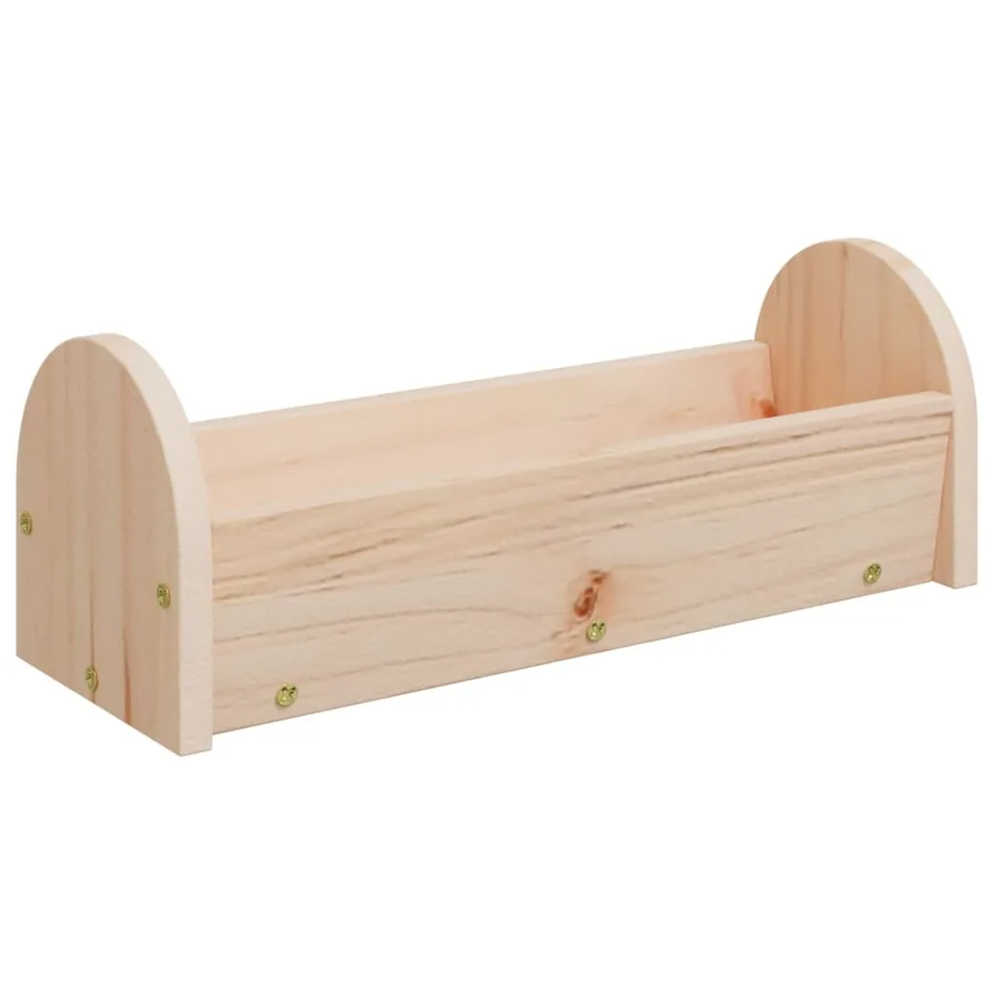 Mangeoire à foin pour lapins 28x10x10 cm bois massif de sapin - 5