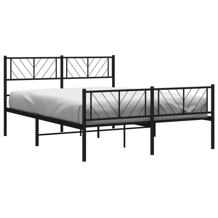 Cadre de lit métal sans matelas avec pied de lit noir 140x190cm - 3