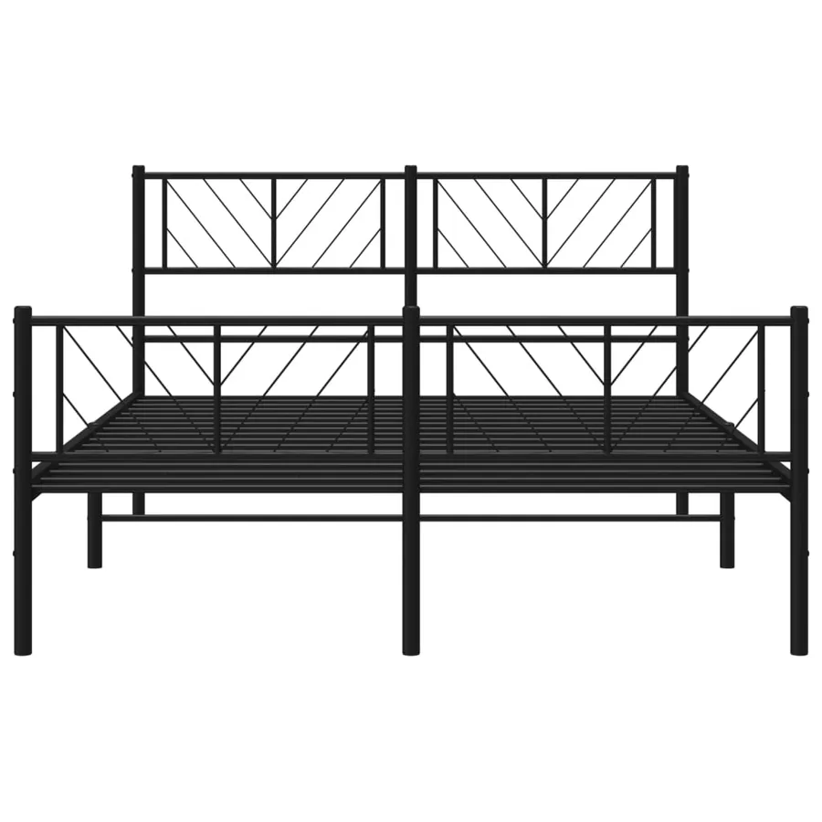 Cadre de lit métal sans matelas avec pied de lit noir 140x190cm - 5