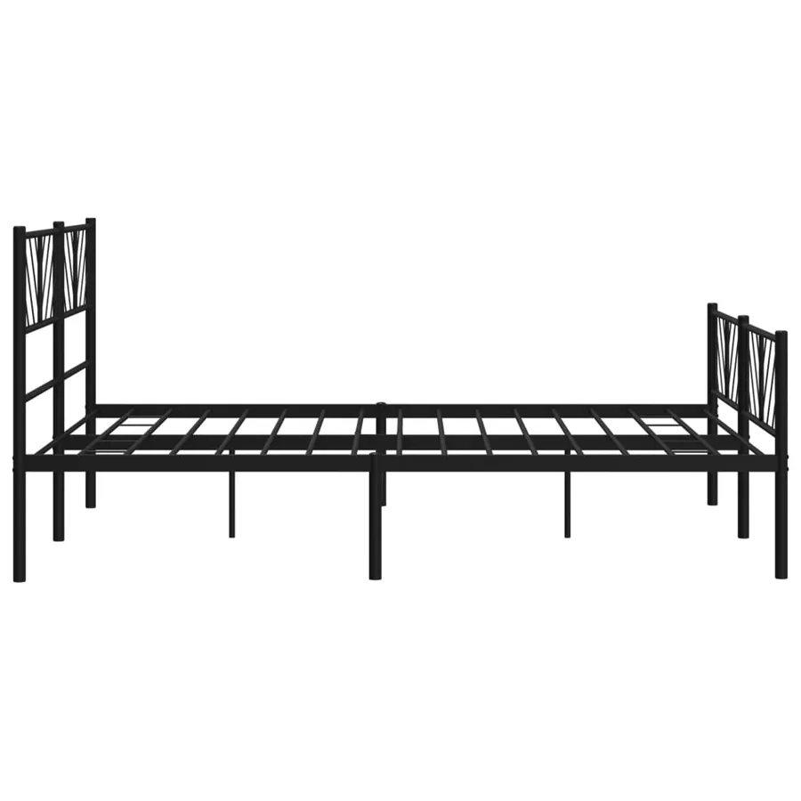 Cadre de lit métal sans matelas avec pied de lit noir 140x190cm - 6