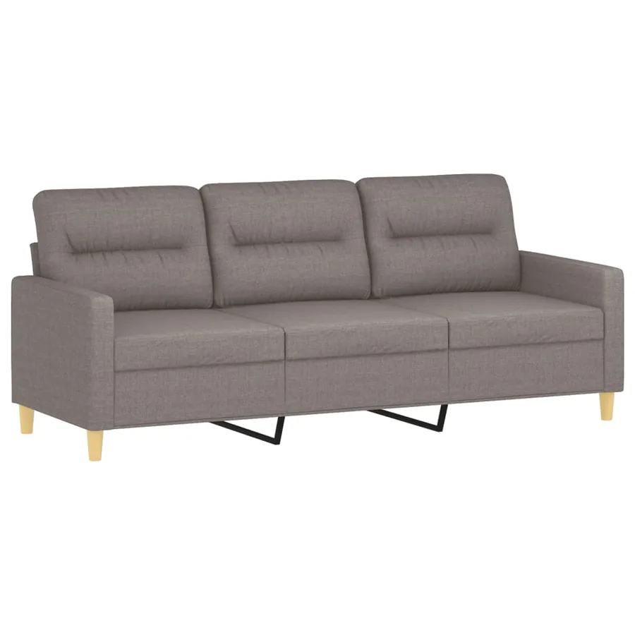 Ensemble de canapés 3 pcs avec coussins Taupe Tissu - 4