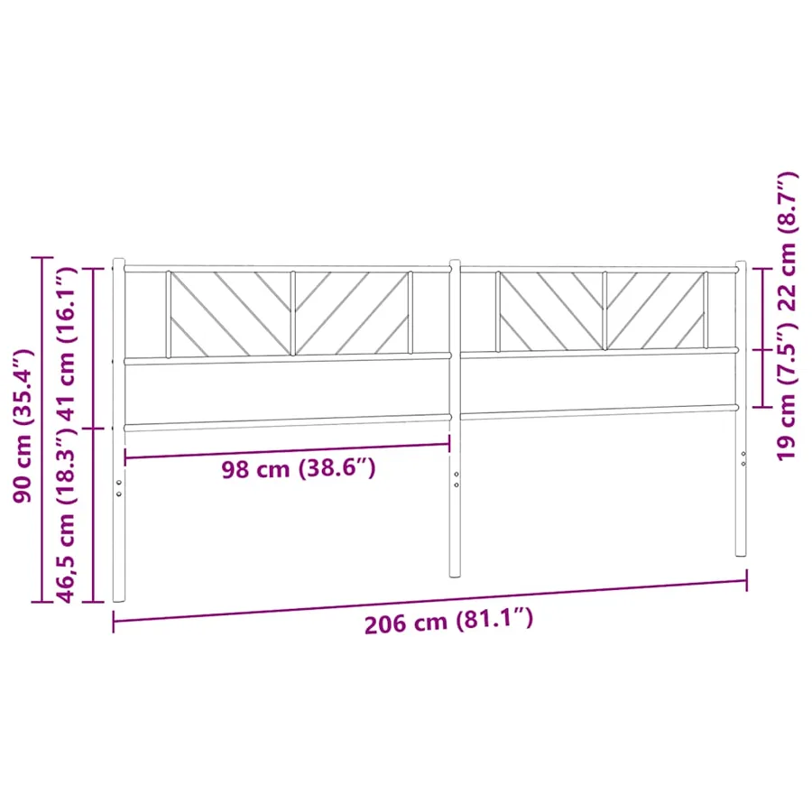 Tête de lit de remplacement métal blanc 200 cm - 7