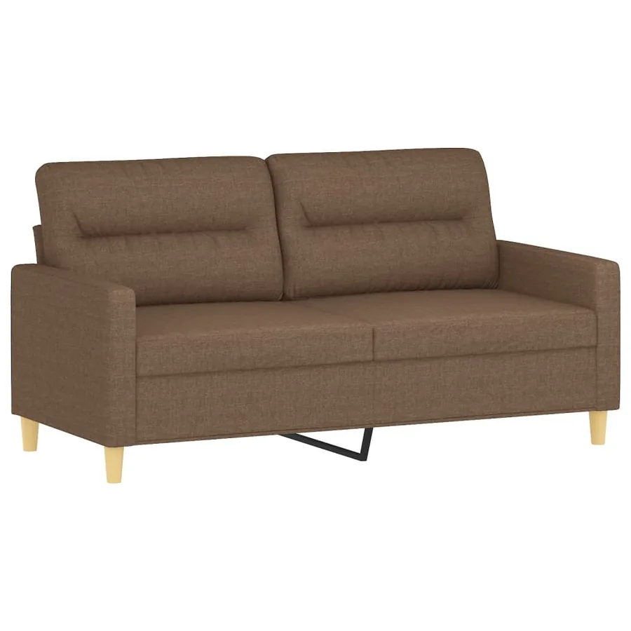 Ensemble de canapés 2 pcs avec coussins marron tissu - 4