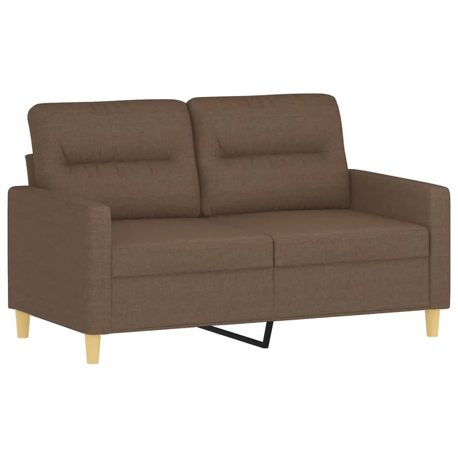 Ensemble de canapés 3 pcs avec coussins Marron Tissu - 4