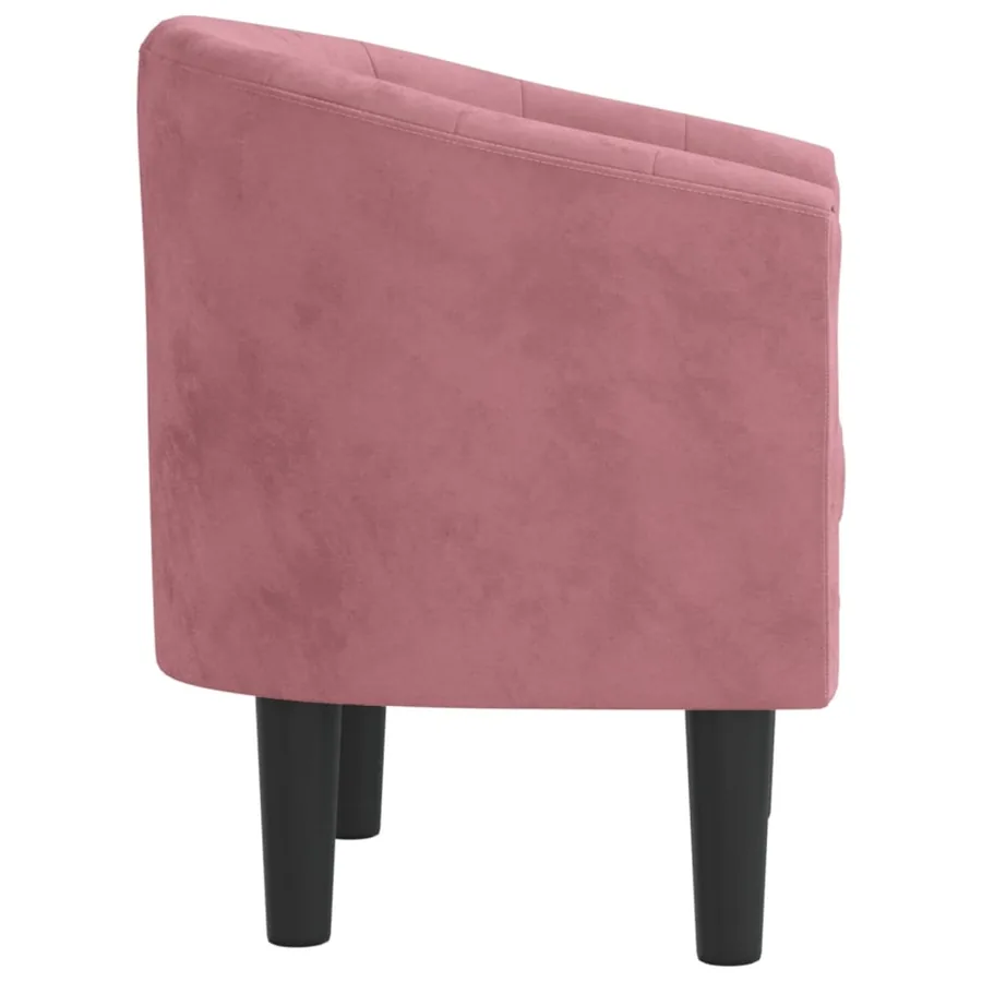 Fauteuil rose velours - 4